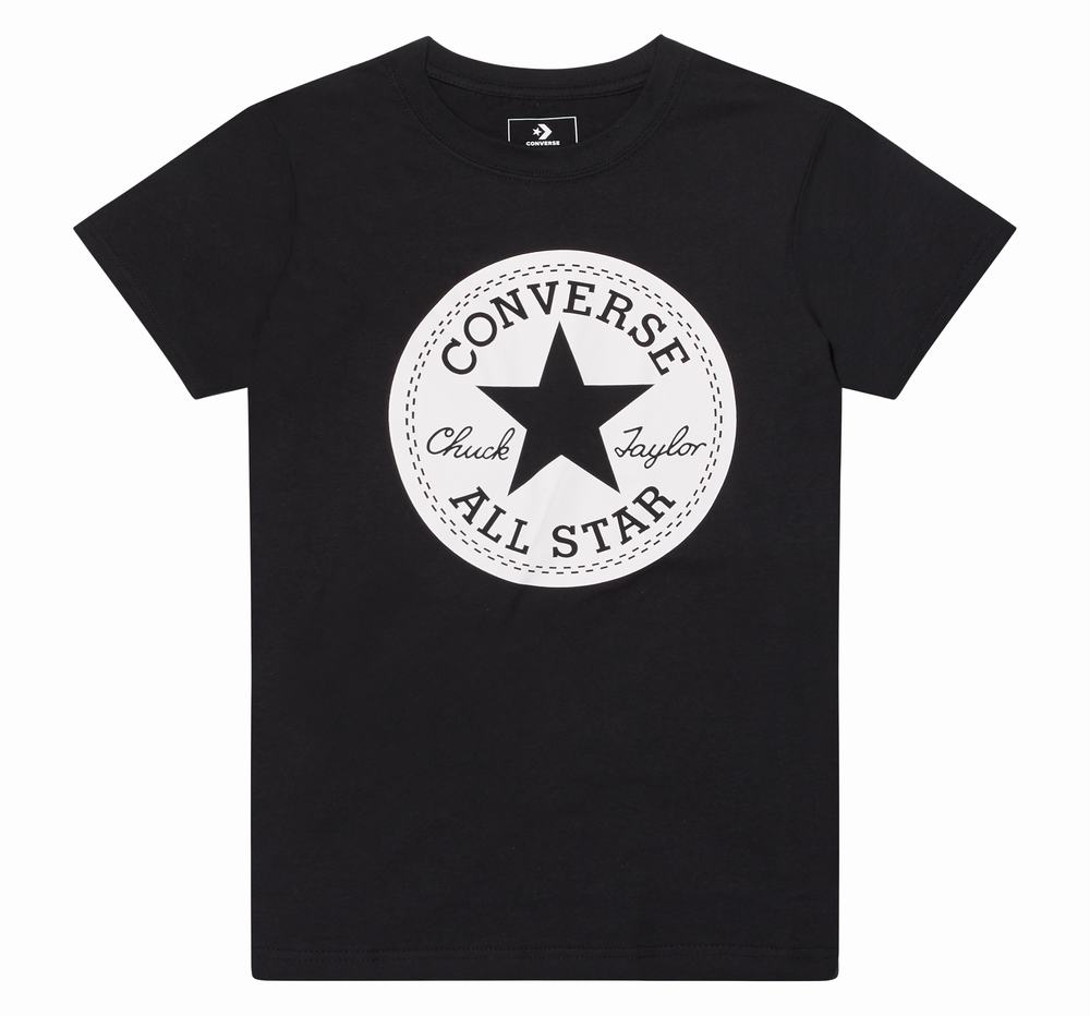 Camiseta Converse Chuck Taylor Script Criança Pretas 023986MTB